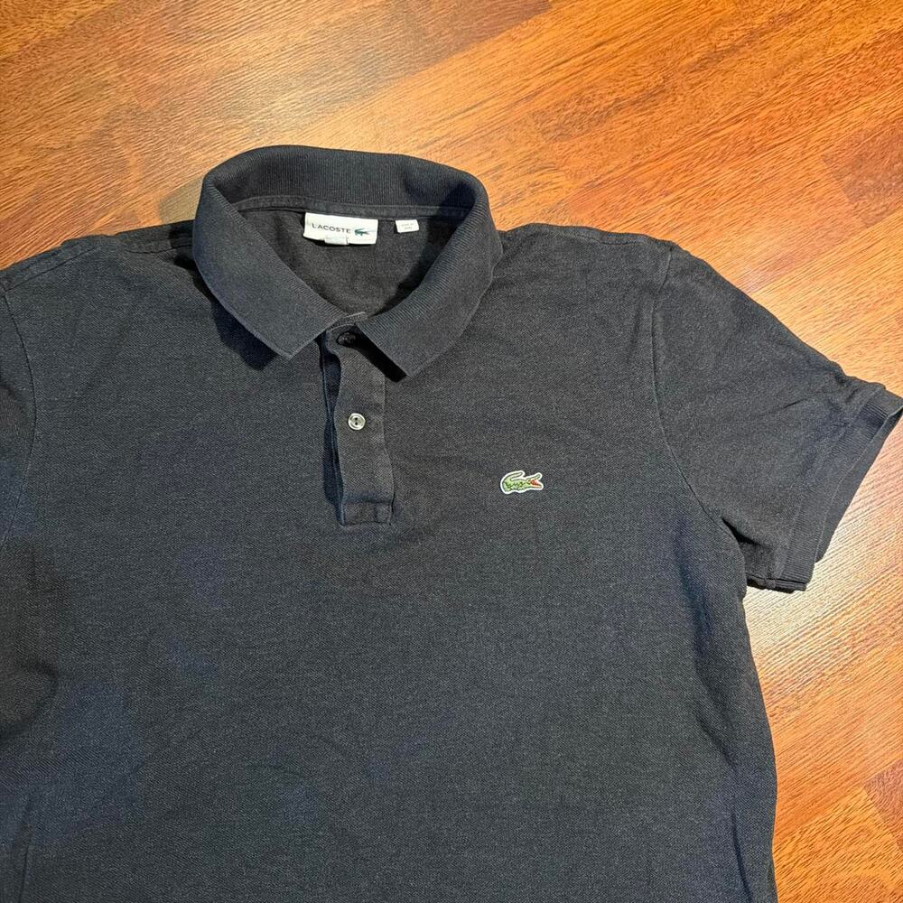 Lacoste black polo shirt preppy size XL